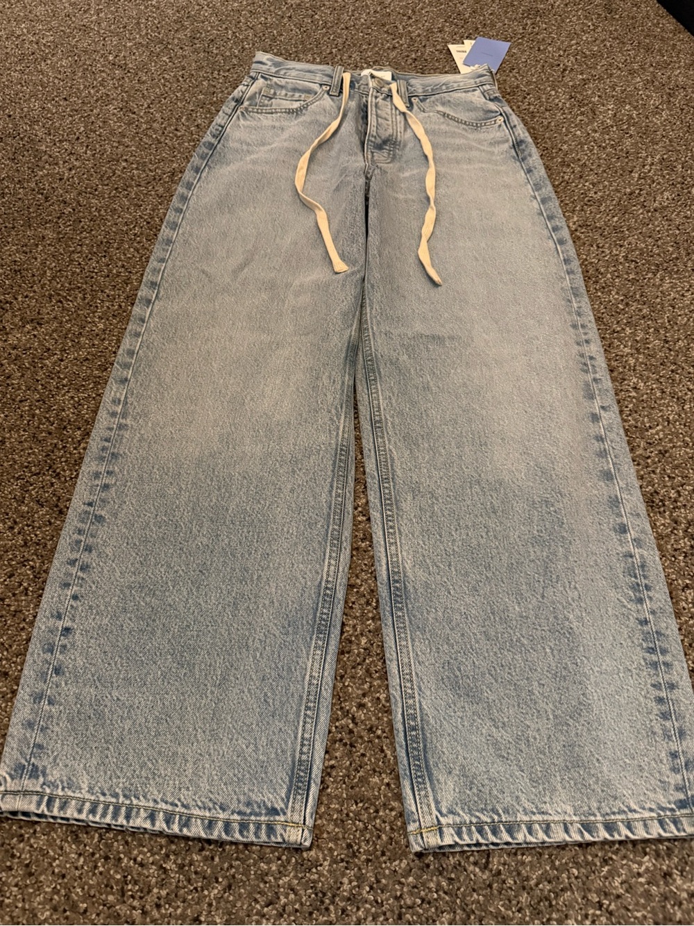 OAK + FORT Light Blue Wide-Leg Denim Jeans